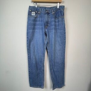 Cinch White Label Straight Leg Jeans Mens 34x34 Blue Medium Wash Western Cowboy